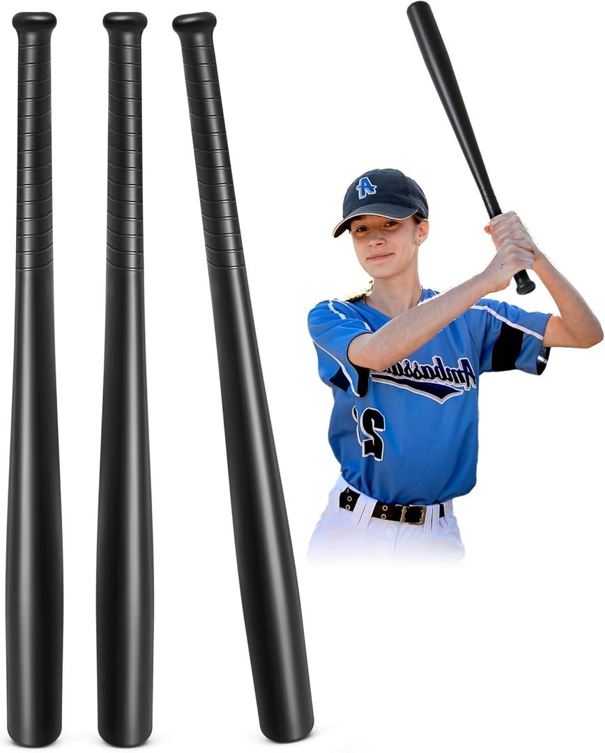 Liliful 3 Pcs Baseball Bat - 29.5 Inch Solid Lightweight Plastic Bat with Molded Plastic Grip Handle for Daily Practice, Festival, Gift, Party Decoration