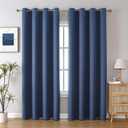 ChrisDowa Blackout Curtains 108 Inches Long 2 Panels Set for Living Room, Grommet Thermal Insulated Room Darkening Curtains for Bedroom (Stone Blue, 52 x 108 Inch)