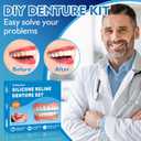 Moldable False Teeth - Veneers Teeth for Women & Men, Silicone Dentures Set for Both Upper and Lower, Temporary Dentures DIY at Home Within Minutes Fix Your Smile