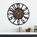 20 Inch Large Metal Wall Clock with Voice and Light Sensor Night Light, Glow in The Dark Non-Ticking Silent Battery Operated Decorative Oversized Wall Clock for Bedroom Living Room Decor