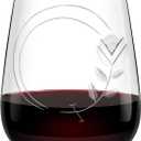 Hand-Blown Crystal Stemless Glasses with Personalized Initial Engravings - 16 Oz Lead-Free Monogram Red Wine Tumblers - Perfect for Wine Connoisseurs and Letter 'Q' Enthusiasts