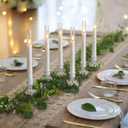 White Flameless Window Candles, Battery Operated Taper Candles, 6 Pcs Christmas LED Candlesticks, Acrylic Christmas Flickering Candlelights with Remote Timer H9.45