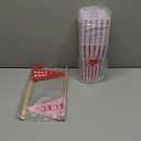 Plastic Popcorn Containers Red & White Striped Retro Style Reusable Popcorn Boxes for Movie Night 12 Pack