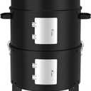 16" Charcoal Smoker, 3 in 1 Heavy Duty Vertical Barbecue Grill, Outdoor Fire Pit 402 Square Inches Cooking Area, Versatile Outdoor Smoker Grill, Black
