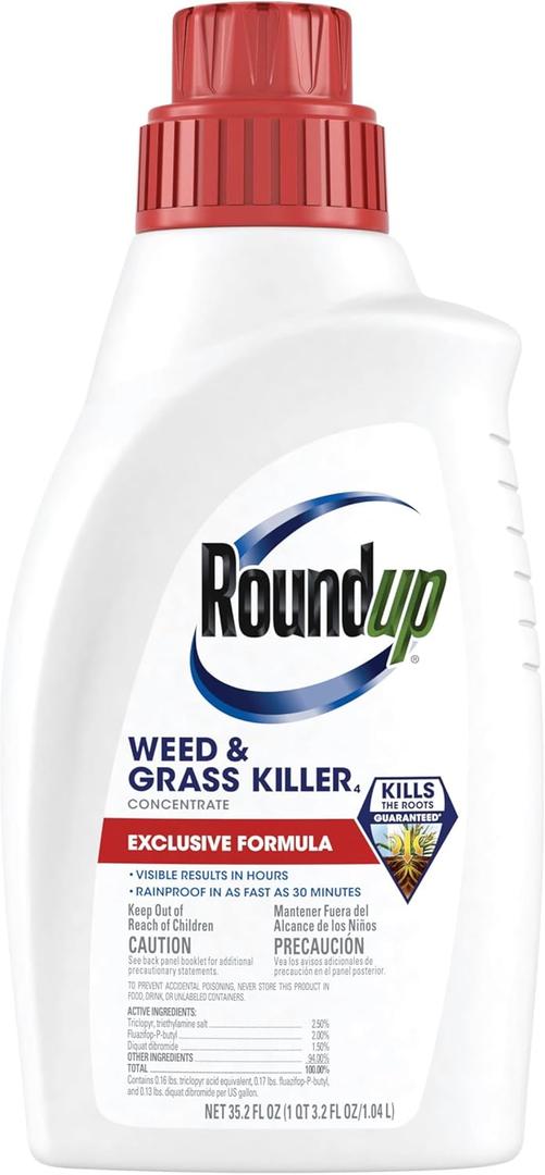 Roundup Weed and Grass Killer Concentrate, Use in and Around Flower Beds, Walkways and Other Areas of Your Yard, 35.2 fl. oz.