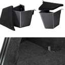 BASENOR 2025 2026 Tesla Model Y Trunk Storage Bins, (Proprietary Design) Trunk Organizer with Carpeted Lid, Rear Trunk Side Storage Box for Model Y Juniper Interior Accessories