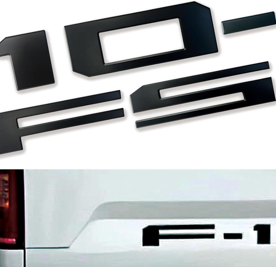Tailgate Insert Letters Compatible with 2021 2022 2023 2024 2025 Models 3D Raised Emblem Black Accessories Decals Badge & Strong Adhesive (Matte Black)