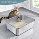 Stainless Steel Cat Litter Box - Large Metal High-Sided Pan for Cats, Pets, Non-Stick, Odor-Free, Easy to Clean, Splash-Proof, Durable (17.7" L x 13.8" W x 6" H)