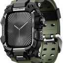 ULTIMAL Rugged Case with Band for Apple Watch 46mm,Compatible with Apple Watch Series 10, Military Grade Shockproof Bumper Cover for iWatch Tactical Band Men (46mm,Army Green)