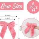 AIMUDI Pink Valentine's Day Bows 7''9'' Faux Fur Present Bows Premade Bows for Gift Wrapping Baskets Wreaths Home Outdoor Christmas Decoration, 6 PCs
