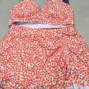 Blooming Jelly Women's High Waisted Bikini Sets Tummy Control Bathing Suit Two Piece Swim Suit 2026 Retro Swimsuit (X-Large, Red Floral)