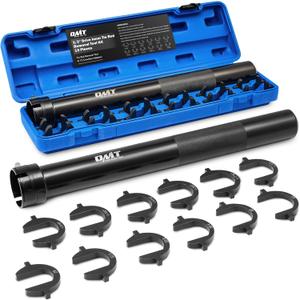 Orion Motor Tech Inner Tie Rod Removal Tool Kit, Inner Tie Rod Tool for Tie Rod Removal and Installation, Master Inner Tie Rod Tool Set with 12 Crowfoot Adapters 1/2 Inch Drive Tube and Tool Case (BK)