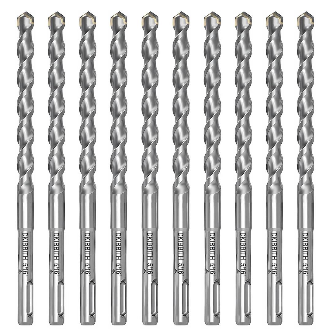 10-Piece 5/16" SDS Plus Drill Bits Rotary Hammer Drill Bit Set, Carbide Tipped for Drilling Concrete Cement Porcelain Tiles Ceramic Pots Stone Brick, Diameter 8mm, 160mm Long, SDS Plus Shank. 10-Piece 5/16" SDS Plus Drill Bits Rotary Hammer Drill Bit Set, Carbide Tipped for Drilling Concrete Cement Porcelain Tiles Ceramic Pots Stone Brick, Diameter 8mm, 160mm Long, SDS Plus Shank.