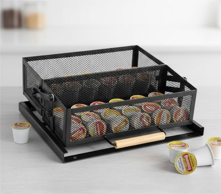 Upper Cabinet Pull out Basket, Black