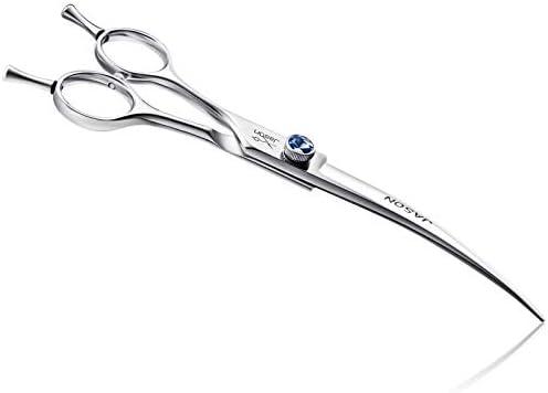 JASON 7" Curved Dog Grooming Scissors, Cats Grooming Shears Pets Trimming Kit with for Left Handed Groomers, Sharp, Comfortable Shear