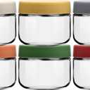 EONJOE 8oz Glass Jars with Lids 1 Cup Small Food Containers for Chia Pudding Jam Snacks Yogurt Overnight Oats Candy, 6-Pack