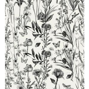 Naphite Floral Vintage Peel and Stick Wallpaper Boho Contact Paper for Cabinets and Drawers Farmhouse Wildwood Leaf Self Adhesive Removable Wallpaper for Bathroom Dark Botanical 17.3inW 197inL