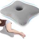 Leg & Knee Pillow for Side Sleepers - Upgraded Memory Foam Pillow Between Legs for Side Sleeping, Leg Pillow for Back, Hip, Sciatica Pain Relief, Side Sleeper Wedge Pillow (Light gray-no straps, Pack of 2)