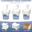 Knee Pillow for Side Sleepers with Champagne Satin Pillowcase- Adjustable Thickness Leg Pillow for Hip & Back Pain Relief, Spine Alignment Support, 11x8.5x7.5 Inch