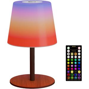 EZVALO Valentines Day Gifts for Her, RGB Color Changing Shower Lamp, 83 Scene Modes, IP65 Waterproof Rechargeable Cordless LED Light for Bathroom, Spa-Like Shower, Patio, Camping, Home Decor, 1Pcs (RGB-Wood Grain)
