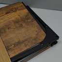 QEEIG C Table Side Table Set of 2 Living Room Sets C Shaped Couch Tray End Tables Farmhouse, Rustic Brown (017-30BN)