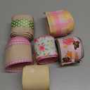 LaRibbons Butterfly Ribbon Wired 6 Rolls 2.5 Inch x 36 Yards TTL, Pink and Green Floral Ribbon with Gingham Plaid and Polka Dot for Spring Summer Mothers Day Crafts Wreath Bow Decoration