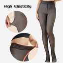 3 x DarkCom Black Fleece Lined High Waisted Winter Warm Thermal Tights for Women (Small-Medium)