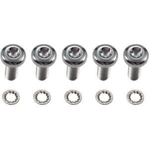 5PCS Screws Chrome Front Disc Brake Rotor TORX Bolts Fit for Harley davidson Touring Dyna Softail Sportster Street Glide with Cast Wheels OEM #43655