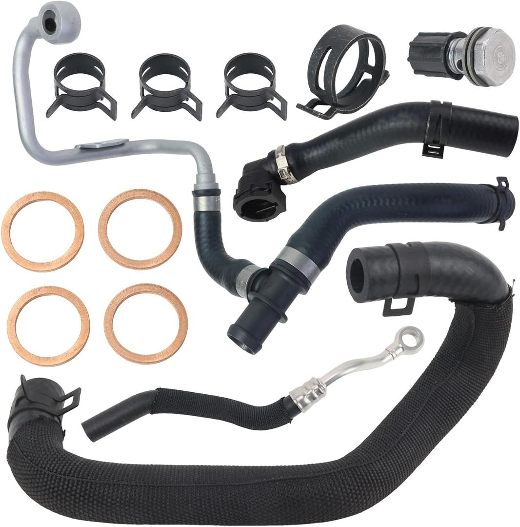 13Pcs Turbo Coolant Hose Kit Turbocharger Coolant Inlet & Return Hoses for Mini Cooper S R55 R56-R59 R60 R61 JCW Clubman 2011-2016, Replaces 11537600674 11539845352 11537565433 11537565432
