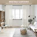 Natural 102 Inch Long Linen Sheer Curtains for Living Room 2 Panels Set Back Tab Pocket Light Filtering Large Window Curtain Drapes for Bedroom Patio Sliding Door Cream/Off White