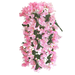  Artificial Faux Bougainvillea Flowers Plants for Summer Decoration,Outdoor Flowers Uv Resistant, Fake Silk Long Trailing Vines for Front Door Porch Planter Patio Balcony Yard E