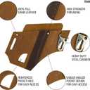 Multitool Sheath for Belt - EDC Pocket Organizer | Leatherman Holster | Leather Multitool Pouch with Pen Holder, Flashlight Sheath and Key Fob Clip | Handmade Leather EDC Organizer (Brown)