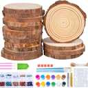 Timburst 3.5"-4" Unfinished Wooden Ornaments for Crafts, 30PCS Wood Slices Kids Wooden Painting Kit Wood Circles for Crafts, Rounds Wooden Discs DIY Ornaments for Kids Crafting Painting Decoration (Color - 30 Christmas Wood(No Holes))