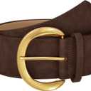 WHIPPY Womens Wide Leather Belt for Dresses Fashion Casual Laides Thick Suede Belt with Gold Buckle