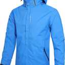 Men's Lightweight Waterproof Rain Jacket,Shell Hooded Outdoor Raincoat Hiking Windbreake jacket (X-Large, Dream Blue)