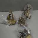 Christmas Stocking Holder - Set of 4 Stocking Hangers Snowman Santa Snowflakes Christmas Tree Deer Stocking Hooks for Fireplace, Shelf, Staircases (Style 1-Bronze)