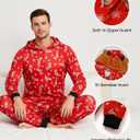 PATPAT Matching Family Christmas Onesie Pajamas  Holiday Hooded Jumpsuit Sleepwear PJs Couples Xmas Loungewear with Socks (Red, XL)