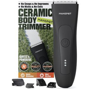 Manscape Body Hair Trimmer for Men, Groin Hair Trimmer Ball Shaver Replaceable Ceramic Blade Heads Waterproof