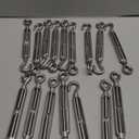 M10 Turnbuckle,3/8" (10mm) Thread Stainless Steel Hook & Eye Alele Stainless Steel 304 Turnbuckles Heavy Duty Wire Rope Tension 16pcs