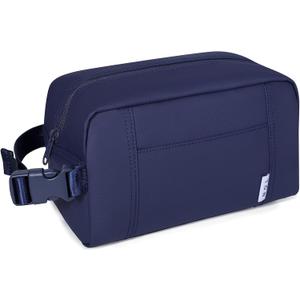 NOL Natural Organic Lifestyle Freezable Snack Bag, Leakproof Cooler Lunch Bag, Reusable, Zip Closure with Buckle Handle Nylon Waterproof Snack Box for Work Travel-Navy blue