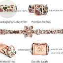 Elegant Little Tail Flower Dog Collar for Small Dogs (Small (Pack of 1), Pumpkin with Turkey)