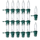 Mudder 100 Count Replacement Christmas Tree Light Bulbs 2.5v 0.425 Watt Mini Replacement Light Bulb Incandescent Wire String Lights Prelit Xmas Tree Decoration(Green Base with Warm White Bulb)