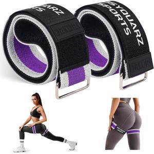 Booty Bands for Working Out, Blood Flow Restriction Bands for Women/Men, Adjustable Velcro Occlusion Resistance Bands BFR Training Bands for Glutes & Hip Building 2 Pack (Purple Pro)