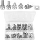 56 Pack Motorcycle Battery Terminal Nuts and Bolt Kit M6 x 10 mm 12 mm 16 mm 20 mm Bolt Square Nut Kit Stainless Steel Motorcycle Battery Screw and Nut - Perfect for ATV Bike Scooter