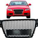 Front Bumper Grille for 2009-2012 Audi A4 B8 Replacement Front Radiator Grill, ABS Upper Hood Hollow Grille Part Car Radiator Guard for 2009 2010 2011 2012 Audi A4 B8