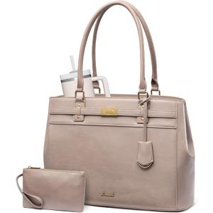 LOVEVOOK Laptop Tote Bag for Women, 15.6 Inch Waterproof Leather Work Computer Bag, Large Business Office Briefcase Shoulder Handbag Purse Gifts for Women