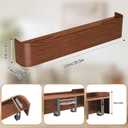 Wall Mounted Coat Rack with Shelf, Wooden Entryway Organizer with Hidden Metal Hooks for Hanging Coats Bags Keys, Modern Floating Shelf for Hallway Bathroom