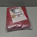 YoungsTex Red Linen Semi Sheer Curtains 63 Inch Length - Light Filtering Drapes with Back Tab Rod Pocket Lightweight for Living Room Window, 2 Panels, 52 X 63 Inch