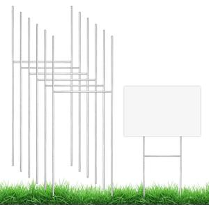 6 Pack Yard Sign Stakes Metal, 17X8 INCH Heavy Duty Yard Sign Stands, H Frame Stakes for Yard Signs for 4/5/6 mm Corrugated Plastic Sign, Estate Garage Sales, Lawn Sign, Easter Outdoor Decor