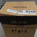 VELOVA Set of 3 White Ceramic Vase with 65 PCS Dried Pampas Grass Flowers Aesthetic Boho Modern Small Round Cute Vases for Decor Living Room Coffee Table Shelf Bedroom Office Desk Home Gifts Women Mom